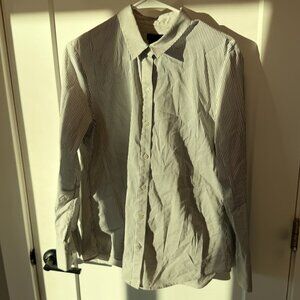 Theory Shirt in Good Cotton Large Stripe Black and White